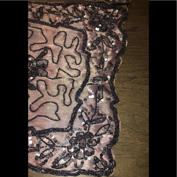 Table Accents Covers Beaded Sequins 5 pc Holiday Purple Silver Ramadan Eid Decor - Picture 9 of 16